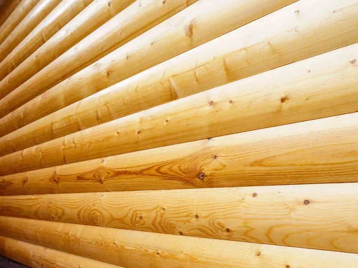 Siberian larch round cladding detail